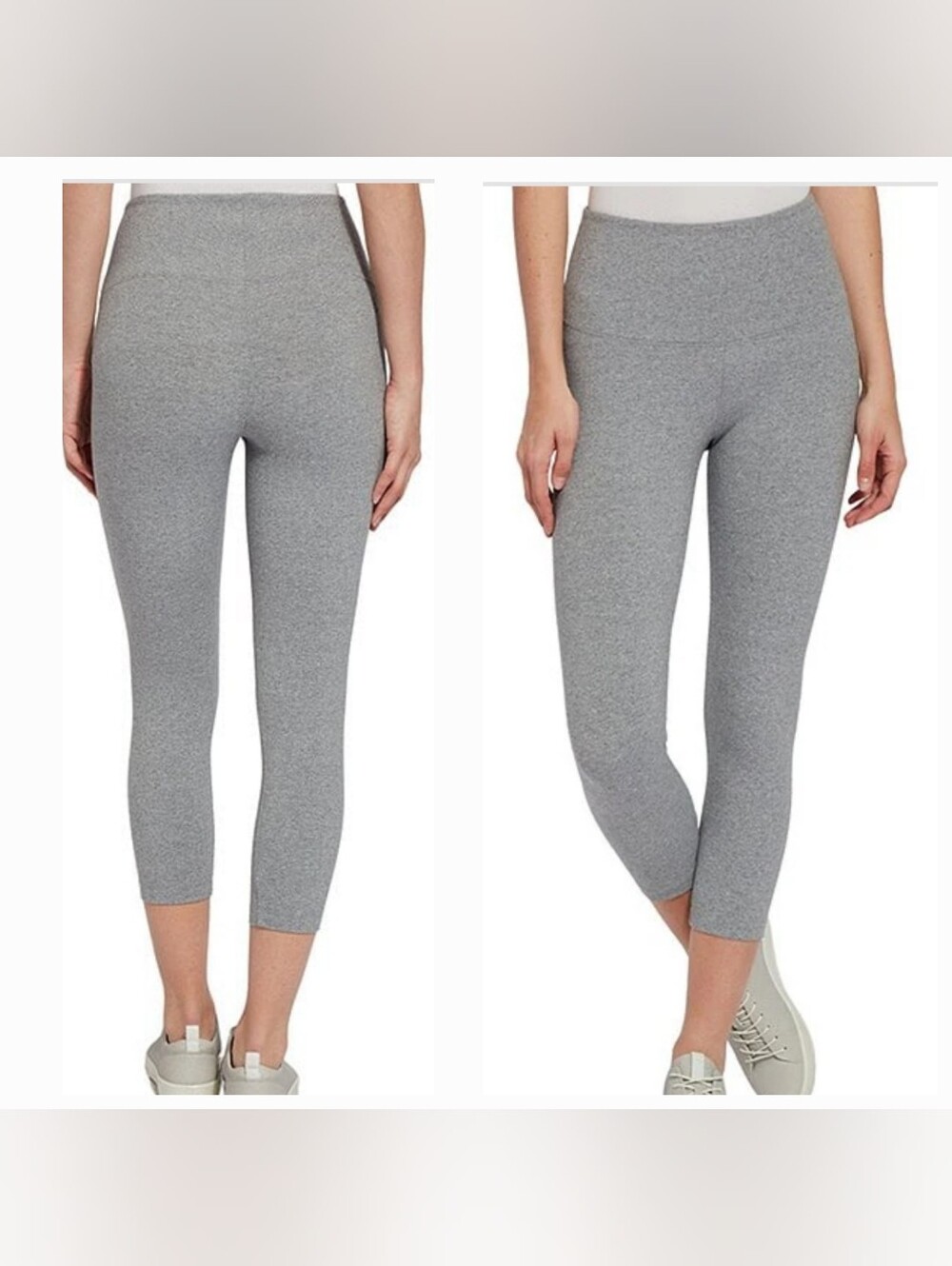 LYSSÉ Flattering Cotton Crop Legging In Grey Melange